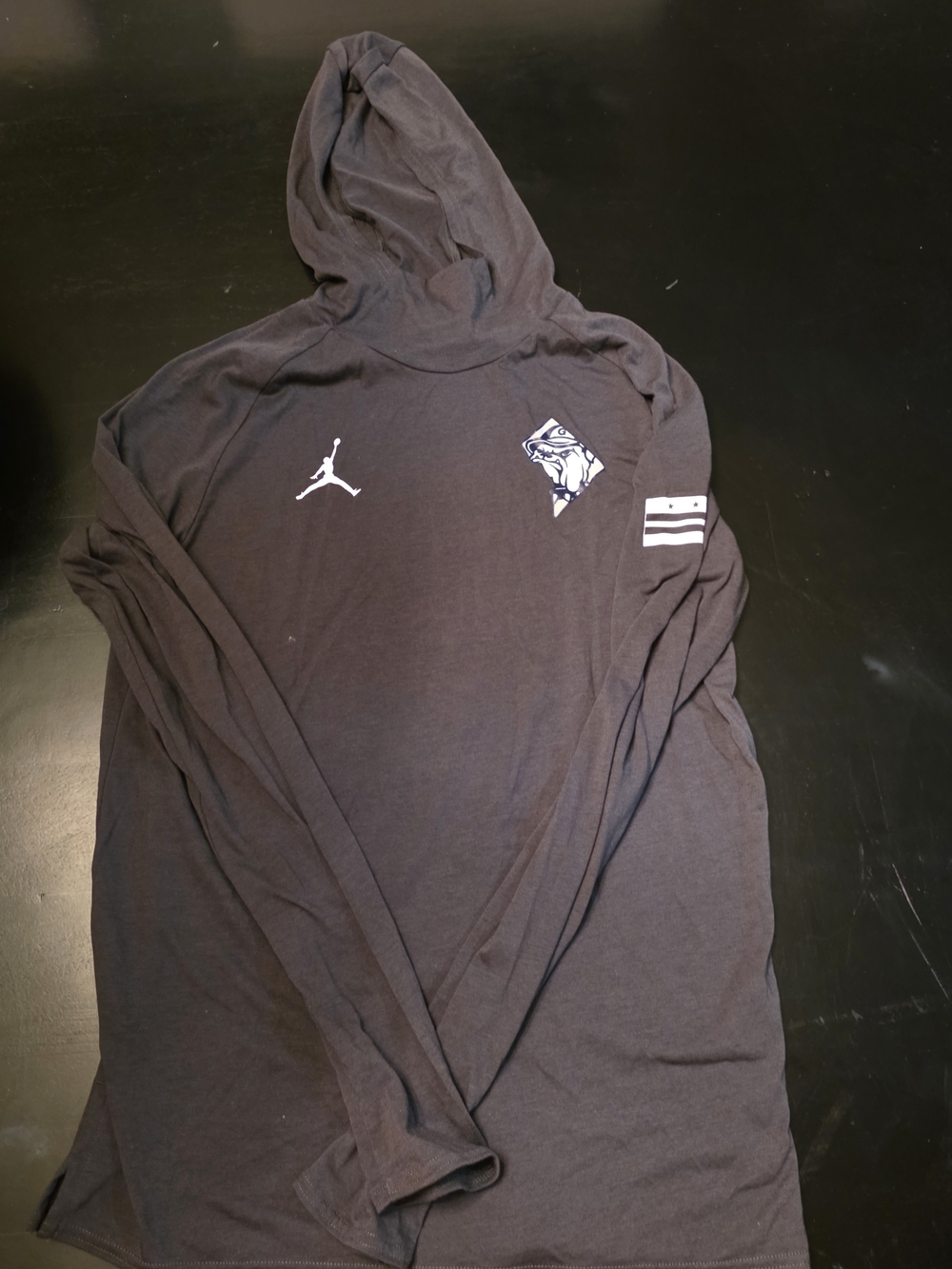 Georgetown Womens Basketball Jordan Navy Hooded Long Sleeve Tee